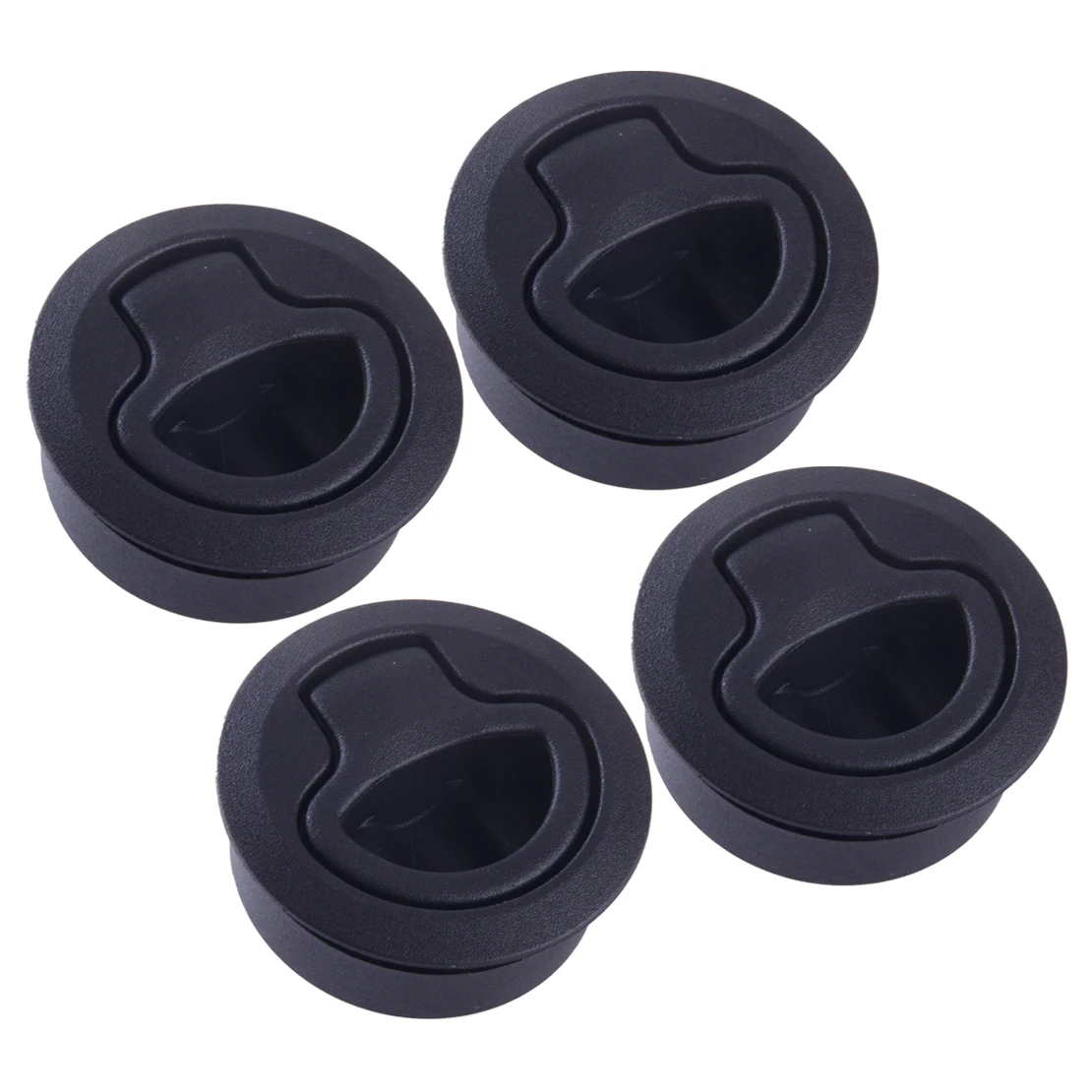 

DWCX 4Pcs Slam Latch Hatch Flush Pull Lock Door Deck Boat Marine Drawer Hardware 2" Hole Cutout Black