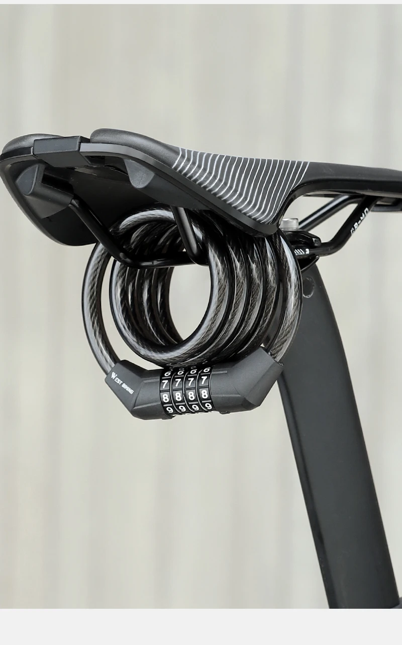 WEST BIKING Fahrrad-Stahlkabelschloss mit 4-stelligem Passwort, Diebstahlsicheres Fahrradschloss, Wasserdicht, Verschleißfest, Tragbares Fahrradzubehör – Detail 14