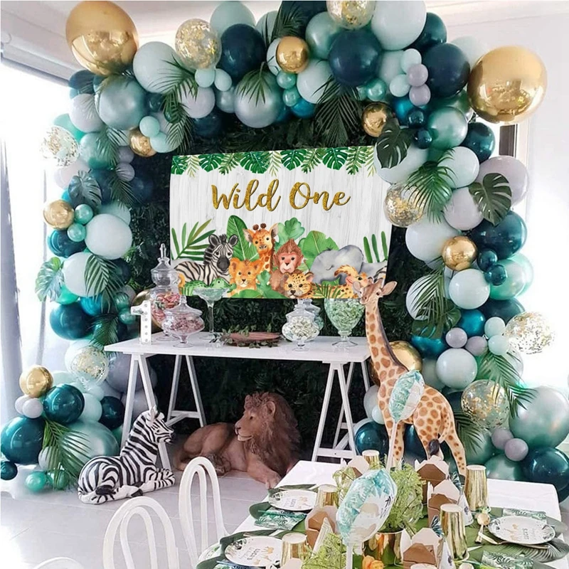 Green Palm Leaf Balloons Green Ballons Tropical Hawaii Party Baloons Safari Party Balon Jungle Theme Animal Birthday Balloon