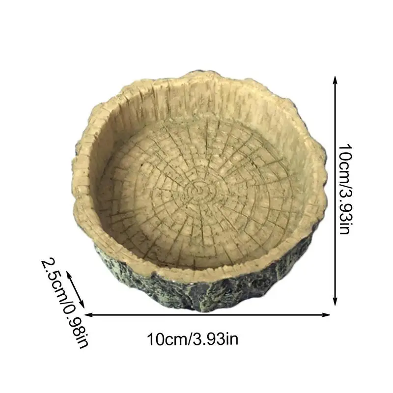 Tortoise Food Dish Resin Pet Bow Mealworms Bowls For Leopard Bearded Dragon Chameleon Hermit Crab Dubai Cricket Anti-Escape Mini