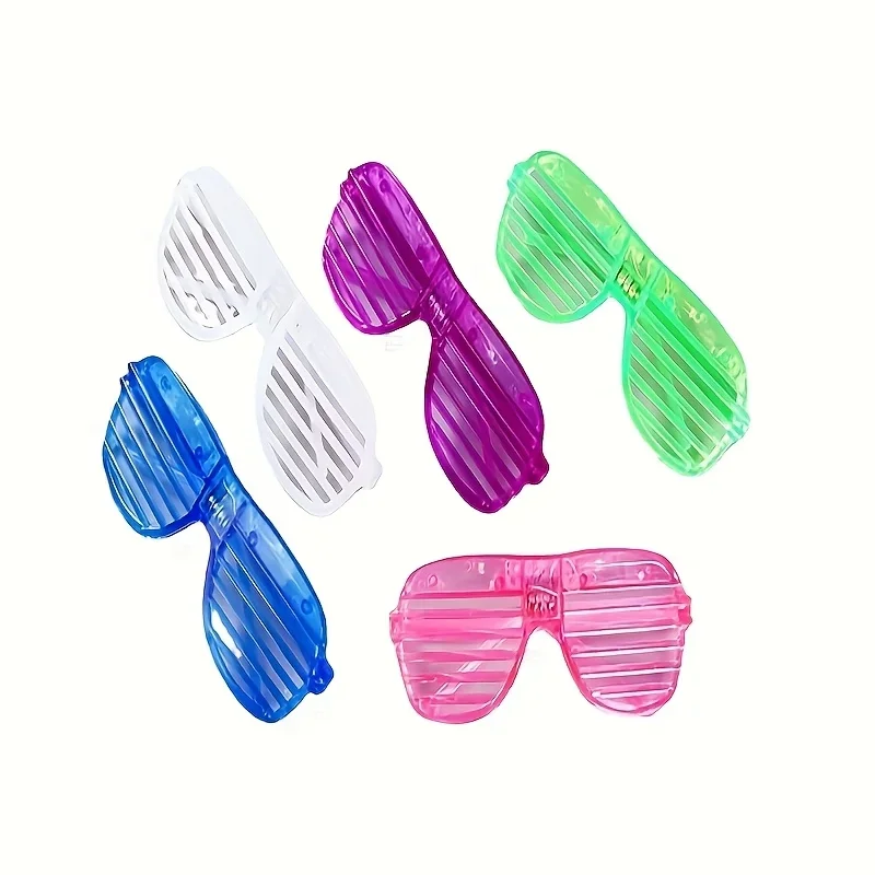 Lunettes de fête flash LED 24 pièces, couleurs néon lumineuses, mélange et correspondance de couleurs aléatoires, fêtes d'anniversaire, mariages et événements nocturnes