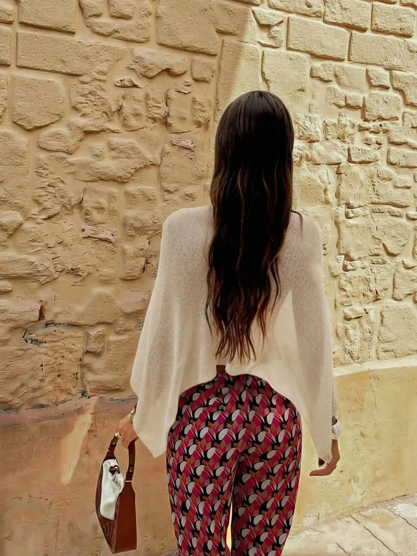 

Легкая вязаная накидка-шаль с геометрическим принтом цвета абрикоса для женщин, ажурный дизайн, свободный крой, пляжная накидка с драпировкой, придающая элегантность