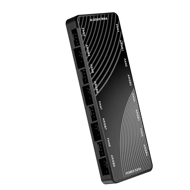 B24B Chassis Fan Light Controller 2 In 1 PWM + ARGB Hub Dual Eight-Way Splitter 8-Port Hub