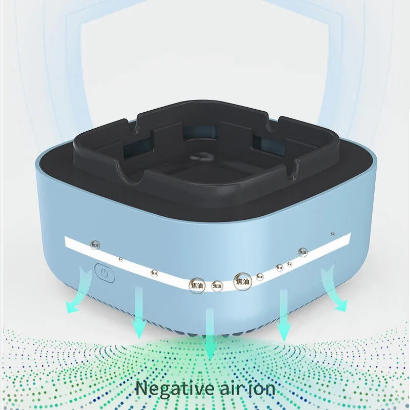 Protable Cigarette Smokeless Ashtray with Air Purifier Function for Filtering Second-Hand Smoke From Remove Smoking Accessories