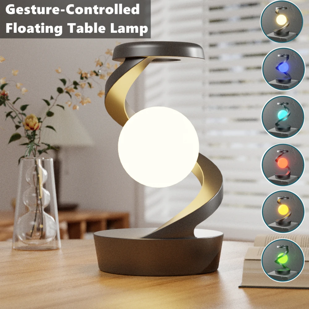 Creative Table Lamp, Rotating Floating lamp, 15W Wireless Charger, Mobile Phone Wireless Charger, Atmosphere Night Light