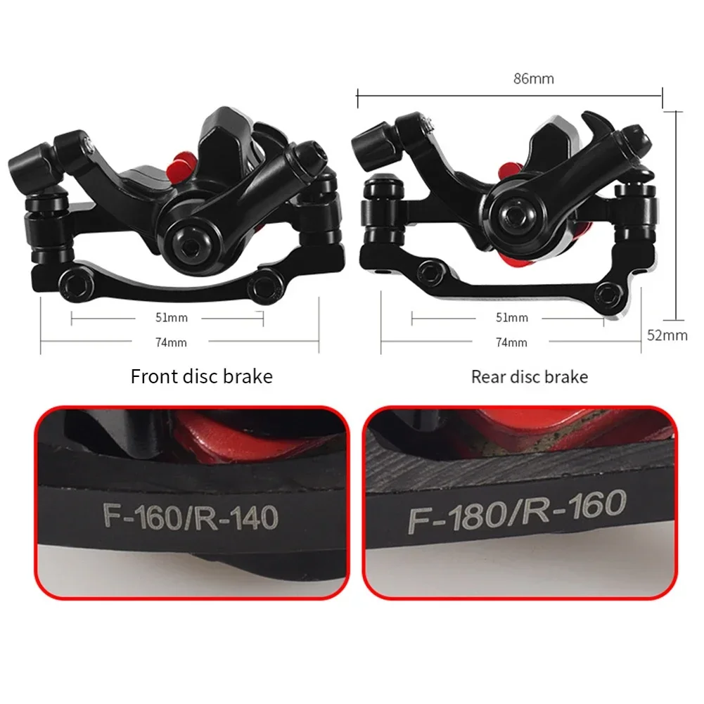 Mountain Bicycle Disc Brake Caliper 160/180mm Front/Rear Line Pulling Disc Brake Mechanical Brakes Calipers Replacement Parts