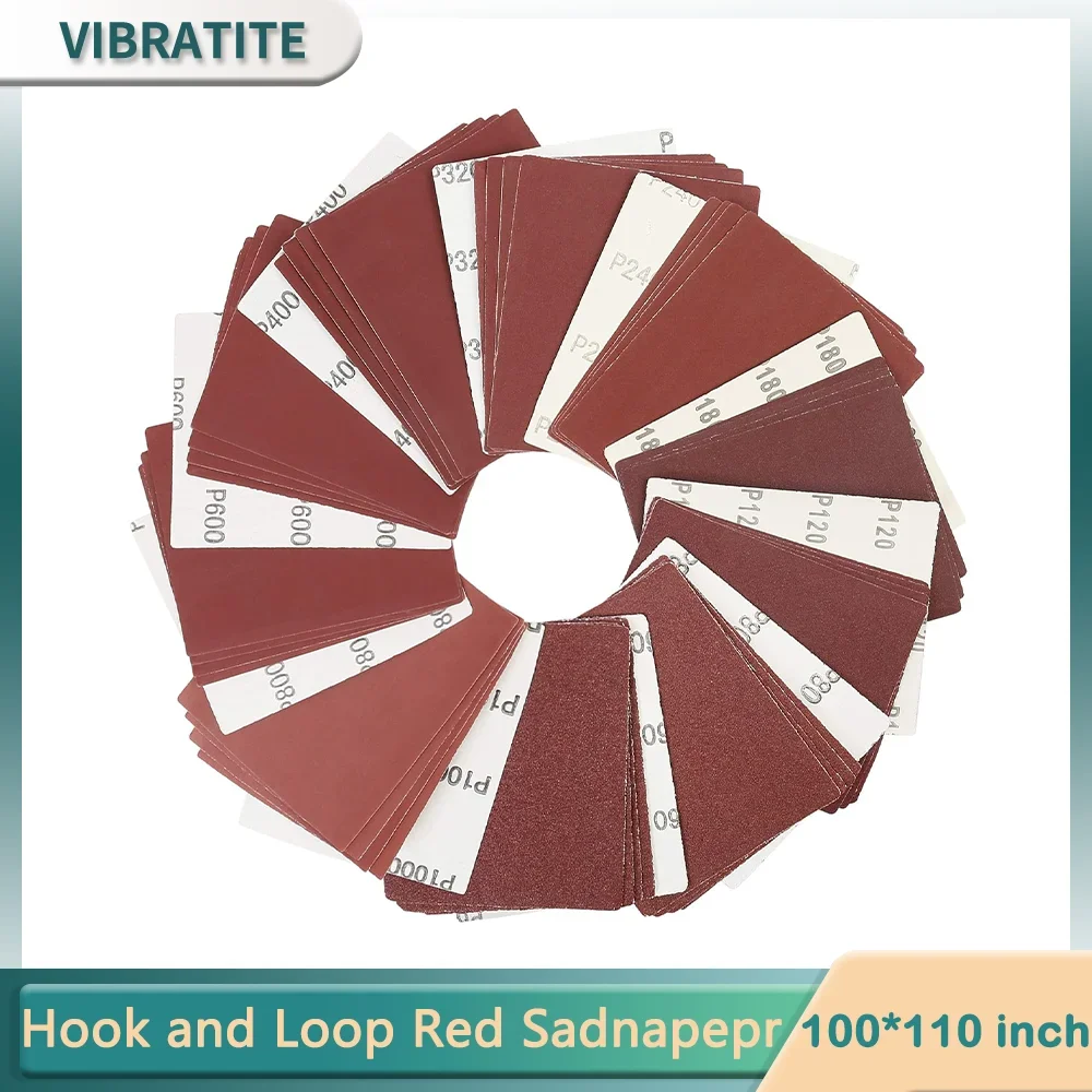 

100*110MM Hook and Loop Sandpaper Kit 20Pcs 40-1000 Assorted Grit Sanding Sheets Assortment for Car and Wood Plain Backing
