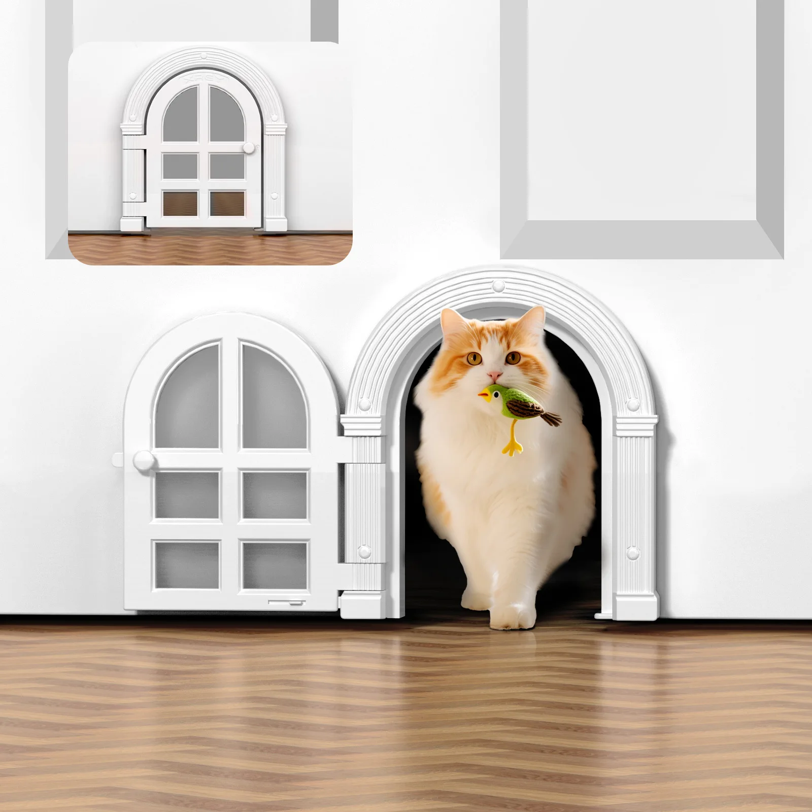 

Pet Cat Door ABS Material Cat Shelter Door Pet Supplies Large Size Interior and Exterior Doors Cat Hole Pet Door Entry and Exit