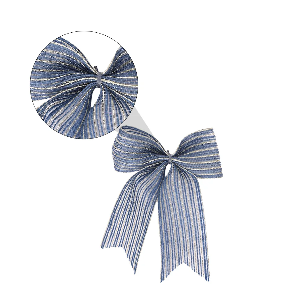 10 Pcs Wedding Decoration Bowknot 3 8cm Silk Linen Xmas Tree Ornament Mini Fish Shredded Bow DIY Party Gift