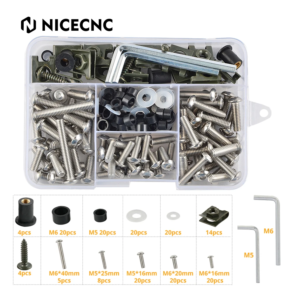 

For BMW S1000RR 2009- 2019 177pcs Motorcycle Screws Fairing Bolt Nuts Body Screws for Triumph Daytona 600 650 675 900 955i 1200