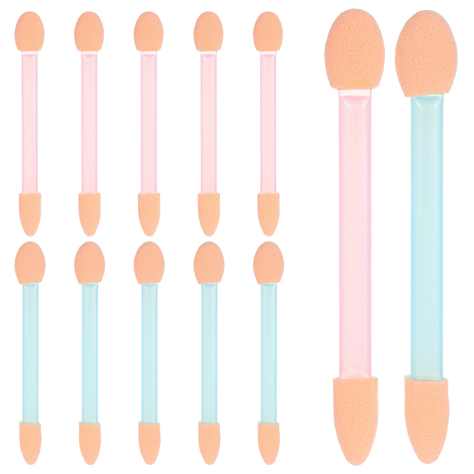 24 Uds. Pinceles de esponja desechables para sombra de ojos, aplicadores de maquillaje de doble punta, herramientas ligeras para sombra de ojos, brillo de labios