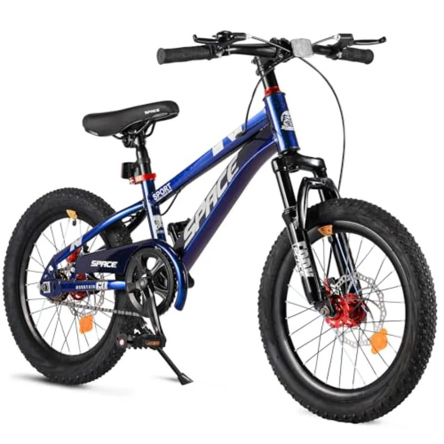 

Велосипед 18-20 дюймов для мальчиков и девочек с регулируемым сиденьем и ручным тормозом, синий, для возраста 7-13 лет, прочная алюминиевая рама