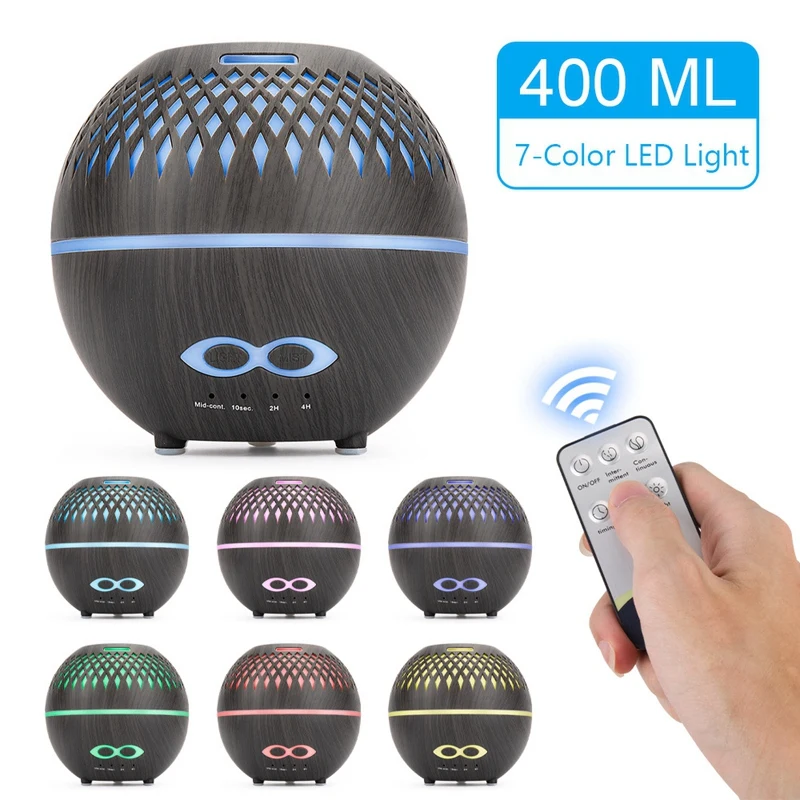 Difusor de Aroma ultrasónico, humidificador de aire, lámpara LED, fabricante de niebla de aromaterapia, difusor de aceite esencial con Control remoto