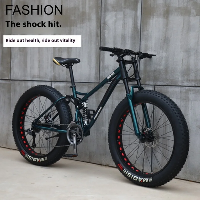 

Super Wide 4.0 Large Tire Adult Student Bicycle Variable Speed Off-Road Beach Snow Mountain Bike 21 Speed Disc Shock Absorption