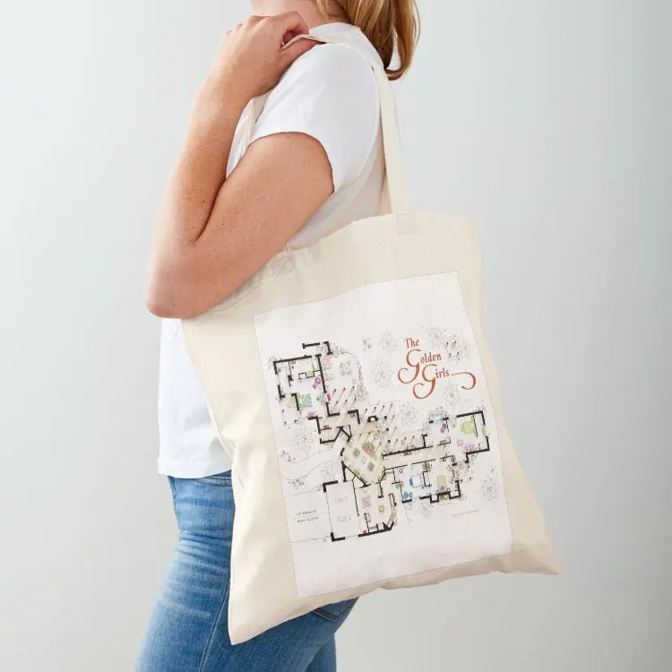 Floorplan from THE GOLDEN GIRLS Tote Bag shopper bags for women Gift bag hand bags eco bag folding
