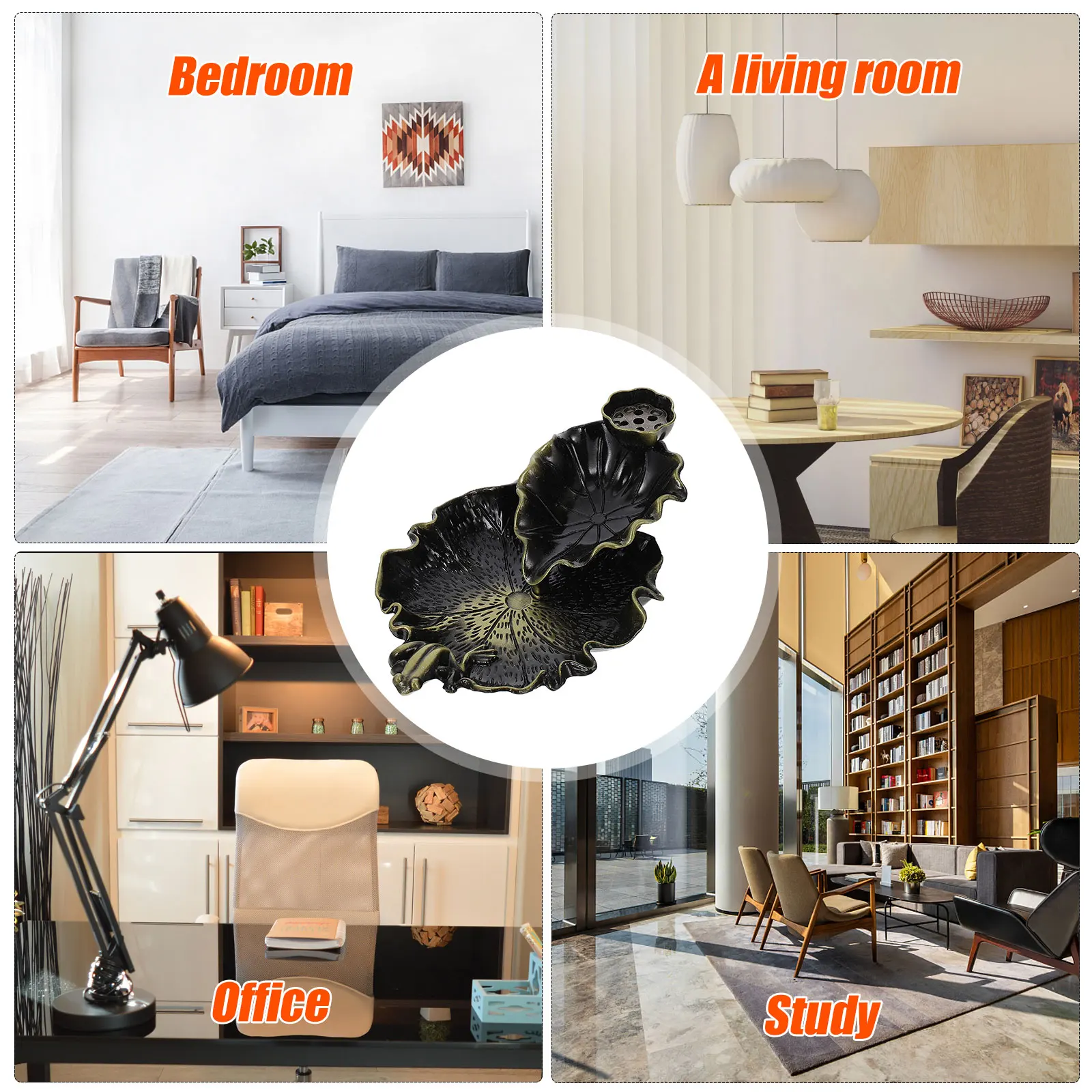 

1Pcs Backflow Incense Burner Zinc Alloy Aroma Stove Custom Design Smoke Waterfall Effect for Home Office Meditation