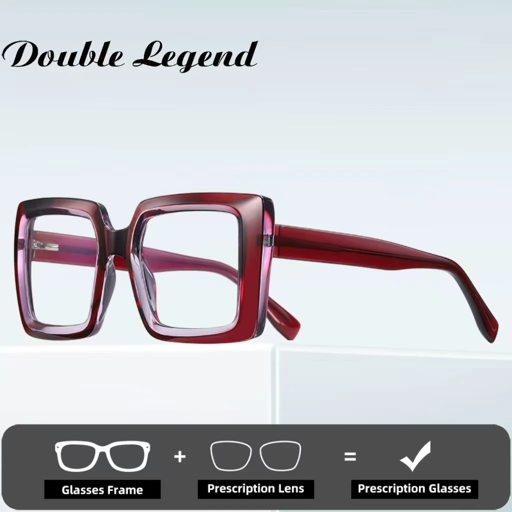 

Двойные очки с синим светом, модные уличные очки по рецепту, оптические очки для чтения, женские очки для близорукости по индивидуальному заказу