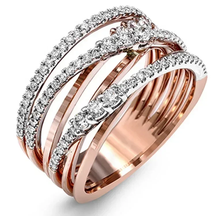 Fashion New Temperament Women\'s Rings Simple Winding Crystal Fashion Ring for Women  Party Jewelry Hot