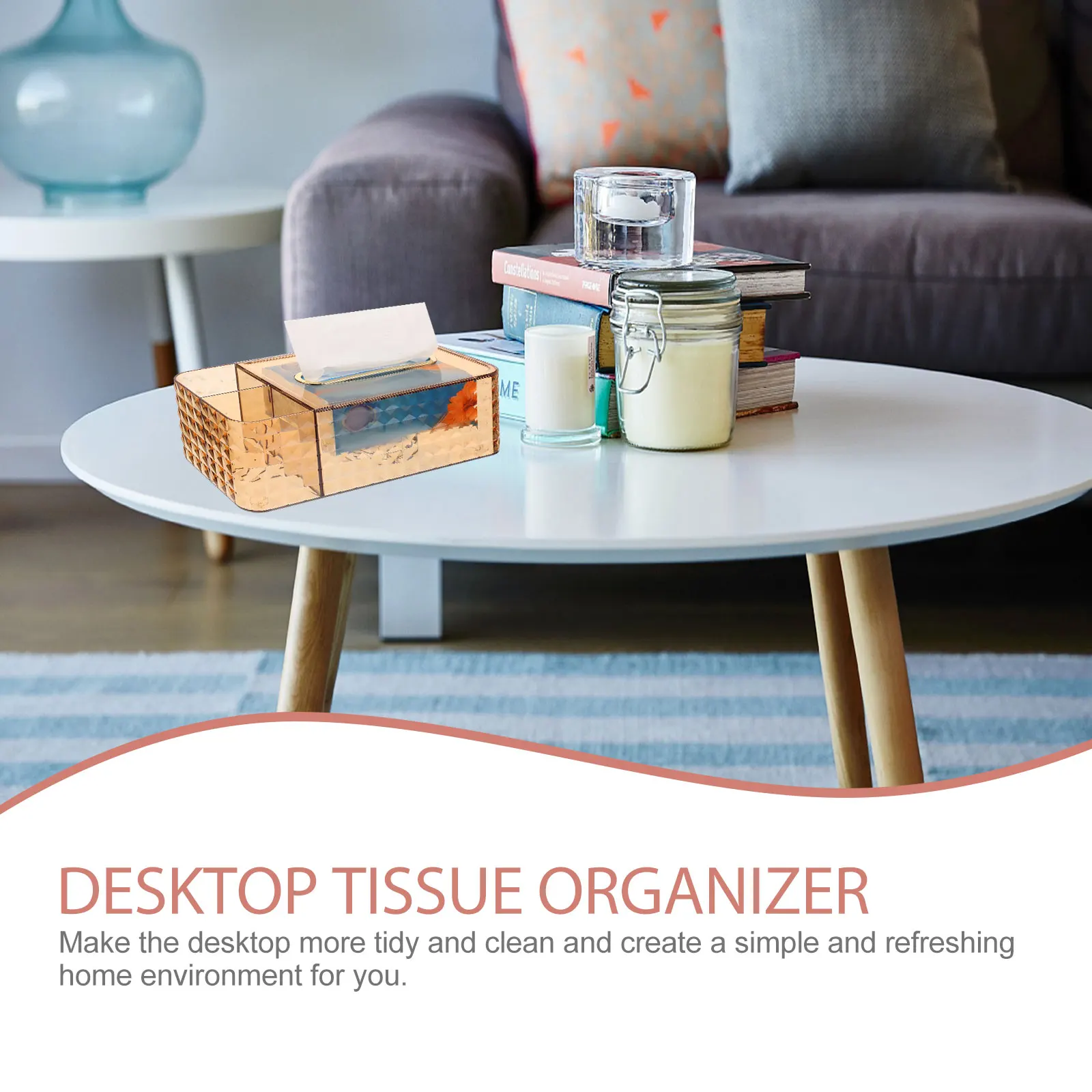 

Storage Tissue Box Lightweight Desktop Organizer For Living Room Bedroom Remote Controller Holder Napkin Container