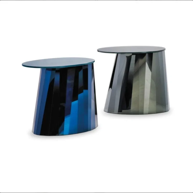 Refractive metal stainless steel geometric coffee table, side table 4