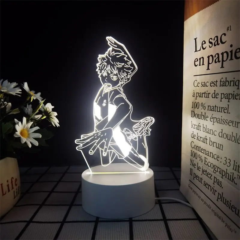 Haikyuu!! Figurka z kreskówki Shadow Mountain Feixiong Hinata Shoyang, animacja, gadżet, ozdoba na biurko, lampka nocna LED do akademika
