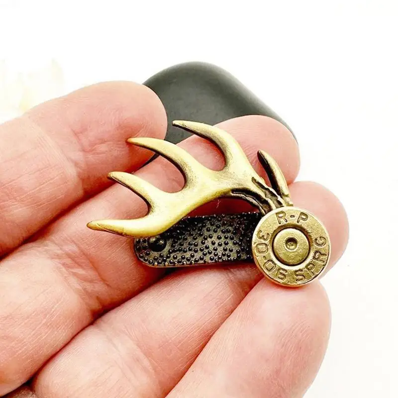 1 Pc Brass Antler Hat Clip for Outdoorsman Handcrafted Metal Brim Clip Hunting Accessory Gift