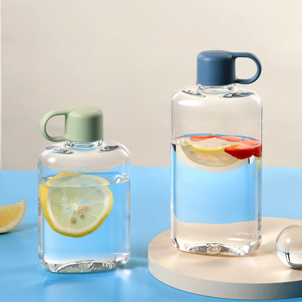 360ML Creative Flat Water Bottle Plastic Travel Bicycle Drinking Juice Reusable Portable Bottles BPA Free Sports Drink Bottle