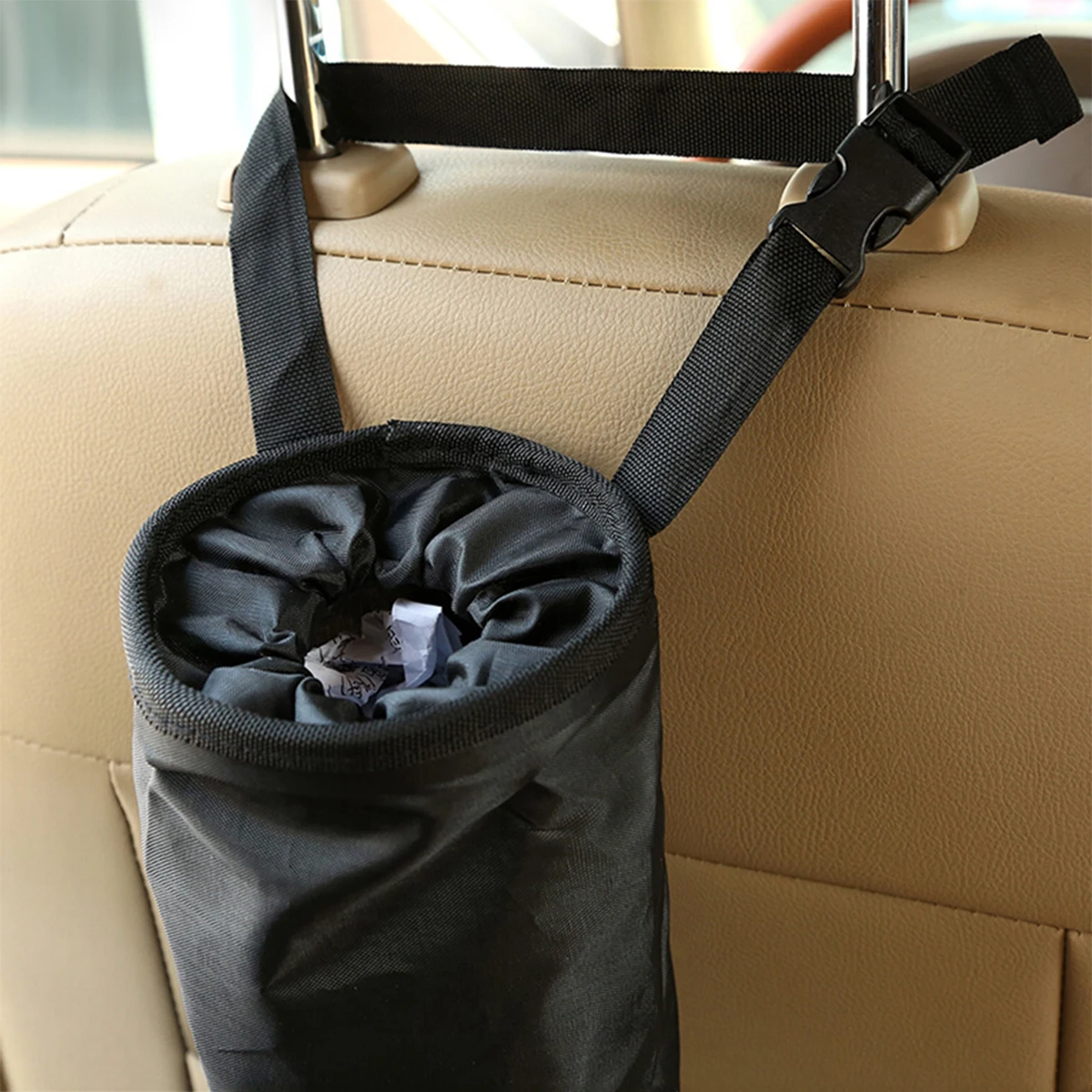 

2pcs Car Vehicle Back Seat Headrest Litter Trash Garbage Bag Auto Seat Back Litter Organizer