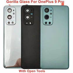 ゴリラ-oneplus 9 pro用のガラス製バッテリーカバー,ハードバックリッドドア,リアパネルケース,カメラレンズ接着ステッカー