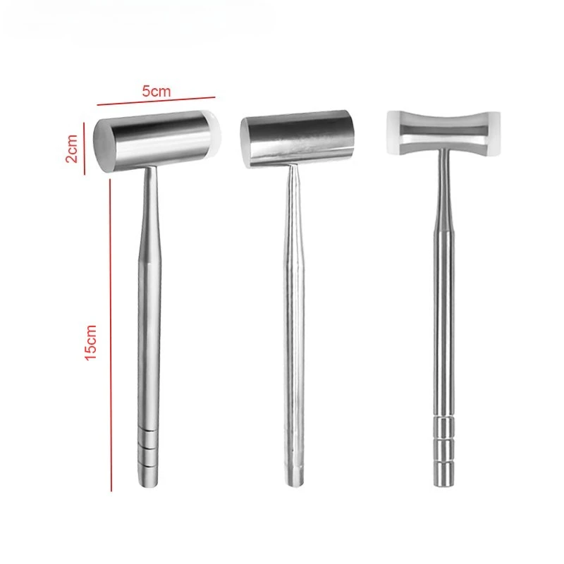 JAVIDENT 1pc Dental Bone Hammer Stainless Steel Nylon-Tip Extraction Implant and Crushing HammerDental Surgical Instrument