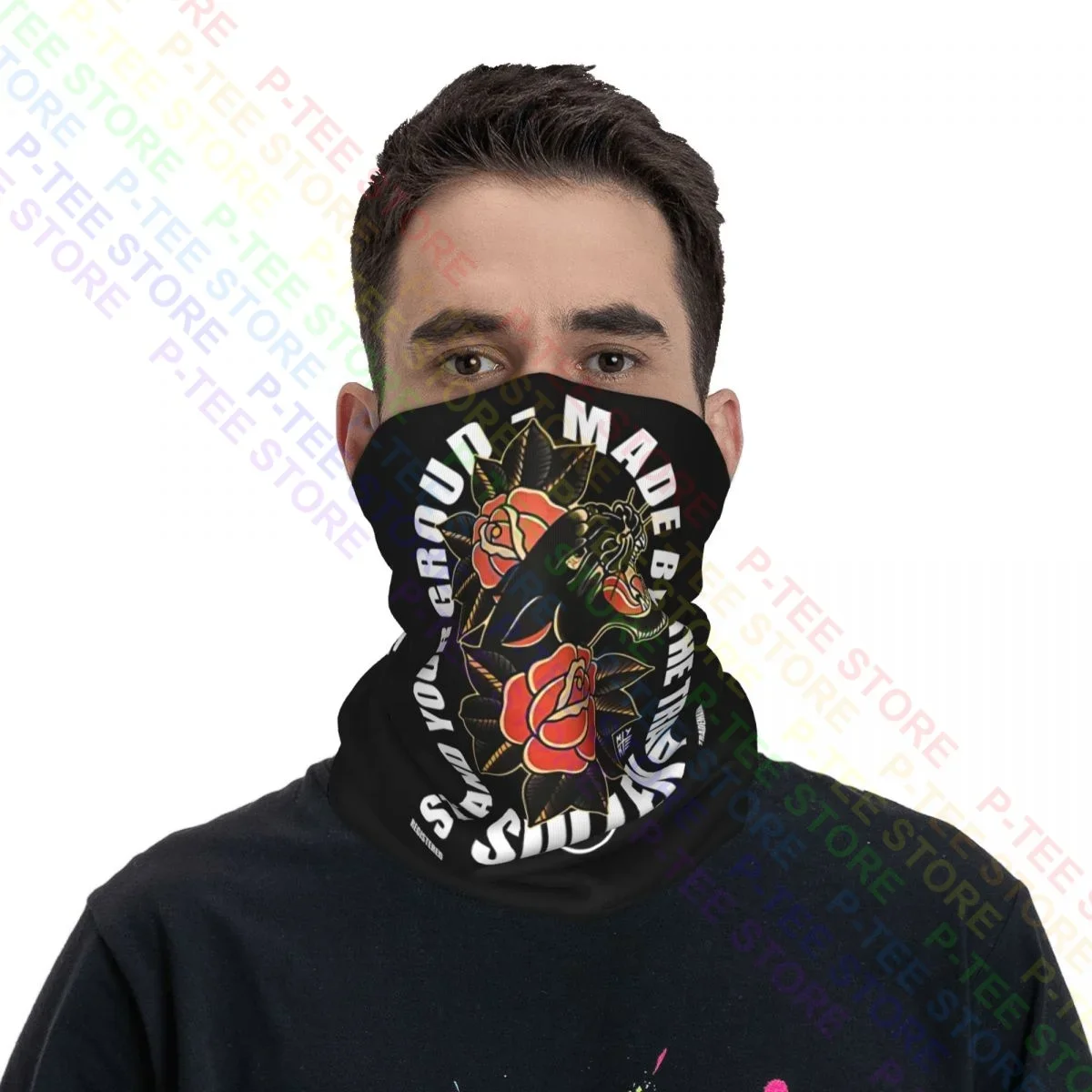 Sullen Chambers Panther Roses Tattoos Neck Gaiter Bandana Scarf Face Mask Summer Running Sun Protection