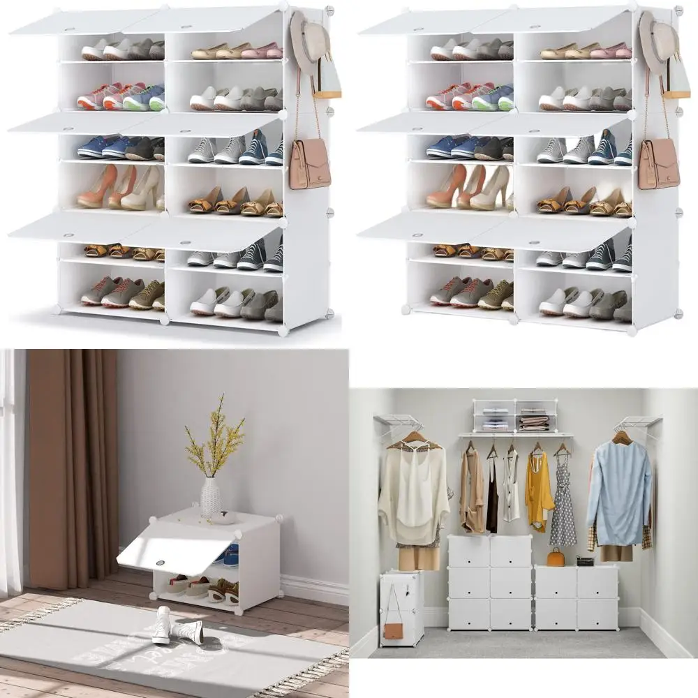 

6-уровневый пластиковый органайзер для обуви: шкаф для хранения на 24 пары для домашних прихожей и шкафов