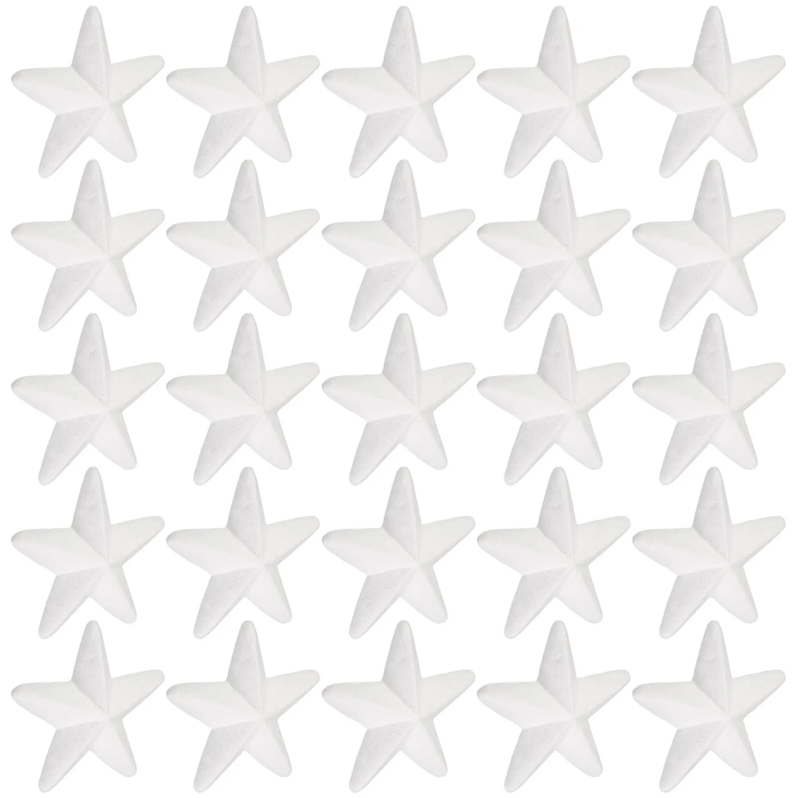 

50Pcs White Foam Five-Pointed Stars Polystyrene DIY Craft Supplies Unfinished Ornaments Christmas Decorations Foam Stars