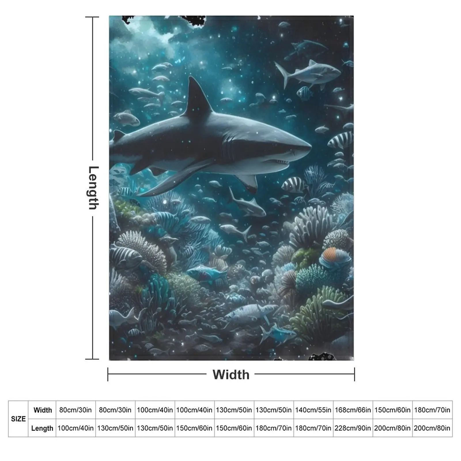 Great shark Throw Blanket couch cozy soft plush fuzzy picnic outdoor blanket