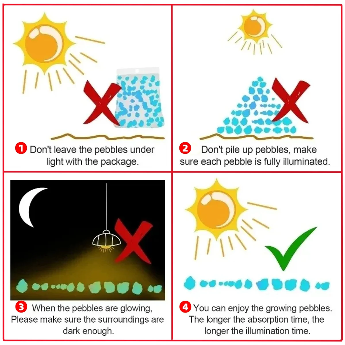 حصى رملية مضيئة من الراتينج عالي السطوع مقاس 3 × 5 مم لتزيين المناظر الطبيعية للحديقة وحوض السمك والحصى الفلوري، عبوتان/2000 قطعة #4