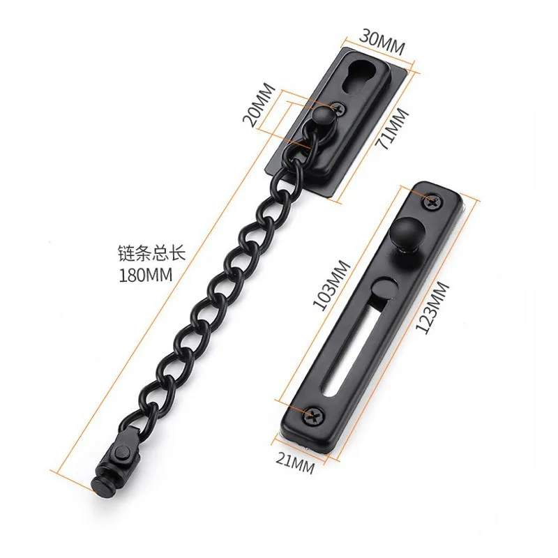 NAIERDI Security Door Sliding Chain Lock Safety Punch Free Stainless Steel Door Chain Lock Anti-theft Door Chain Latch Buckle