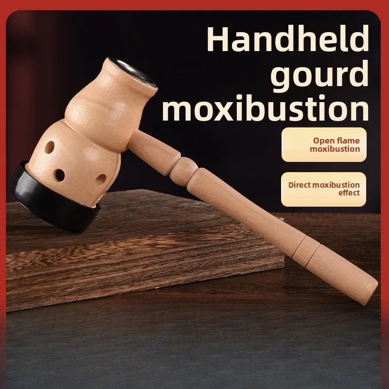 

Ручной ящик для тыквы Moxa, домашний набор для прижигания из цельного дерева с защитой от тепла, набор профессиональных терапевтических инструментов