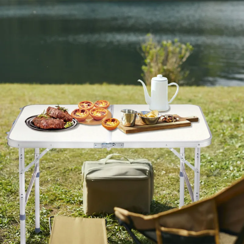 

Outdoor Folding Table Aluminum Alloy Rectangular Portable Design Fold And Set For Use Quickly And Easily Quite Space-saving