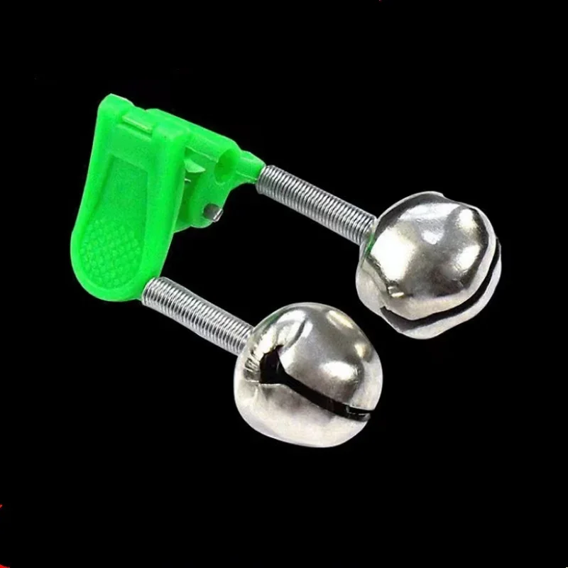 5PCS/lot Fishing Bite Alarms Tip Clip Bells Fishing Rod Bell Rod Clamp Ring Green ABS Fishing Accessory Outdoor Metal