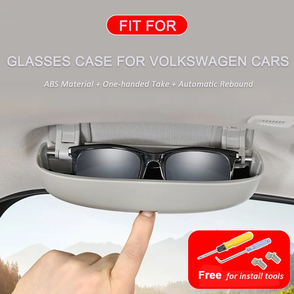 Car Sunglasses Holder Box Glasses Case for Volkswagen VW Touareg 2018 2019 2020 2021 2022 Glasses Storage Box Accessories