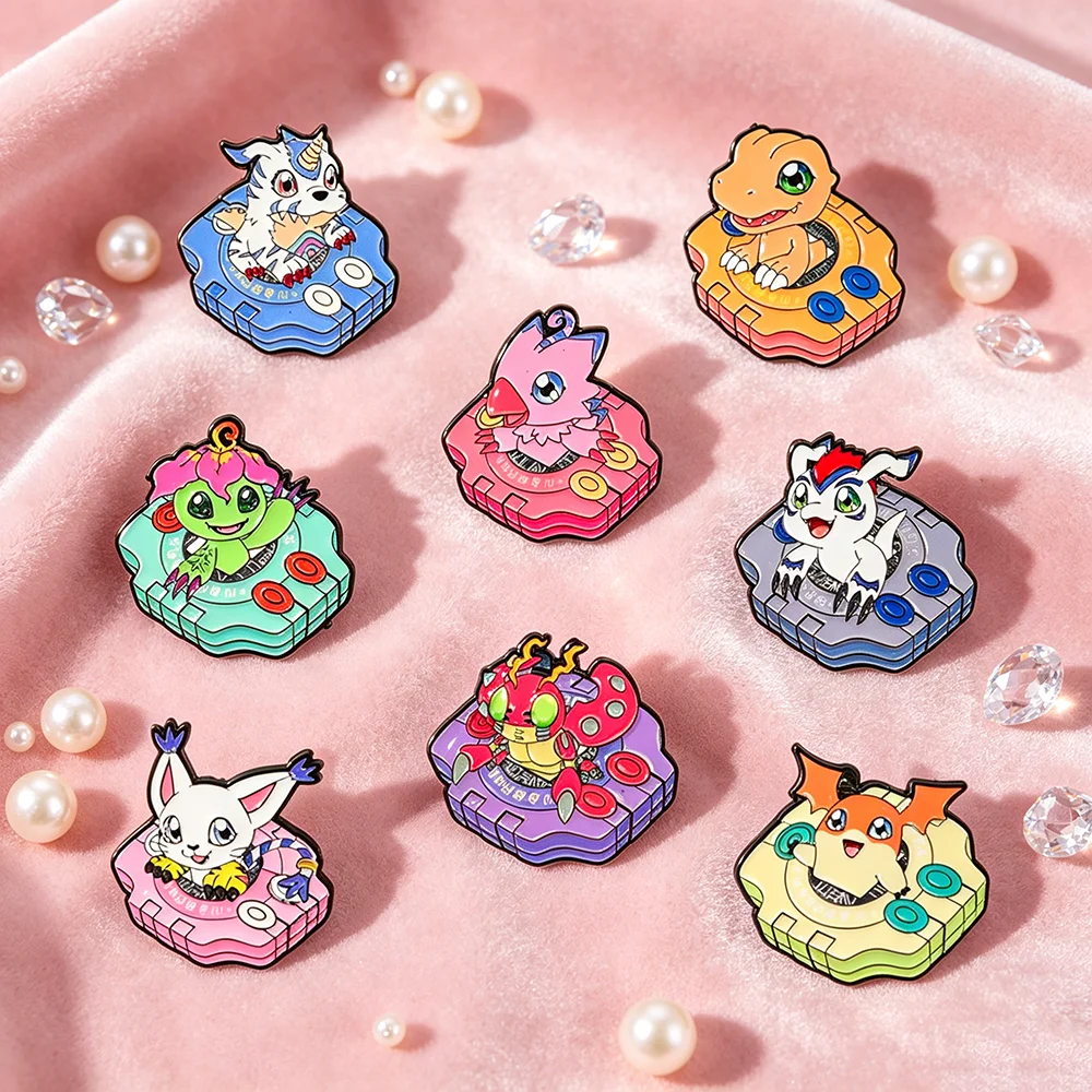Retro Anime Hard Enamel Pins Colorful Digital Device Design Brooch Badge for Backpack Collectible Lapel Pin Gift