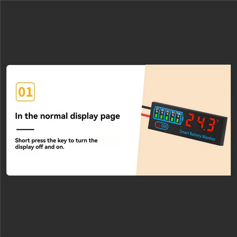 BMBY-2X 18650 Li- Lipo Lithium Test 7-55V Acid Battery Level Indicator Tester Leddisplay Meter Module,C
