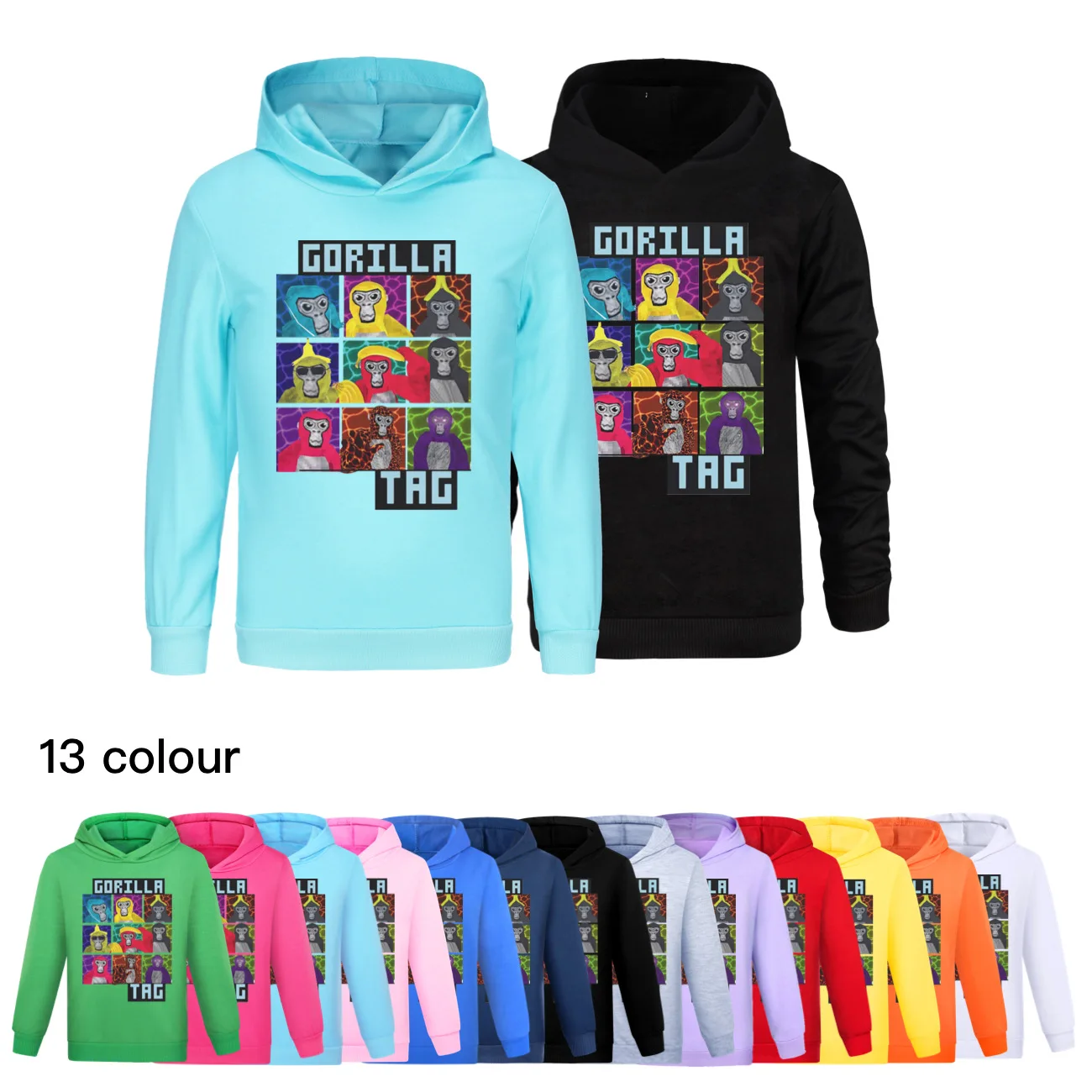 

Game Gorilla Tag Hoodie Children Cartoon Monkeys Hoodies Kids Long Sleeve Coats Toddler Girls Casual Outerwear Boys Sweatshirts