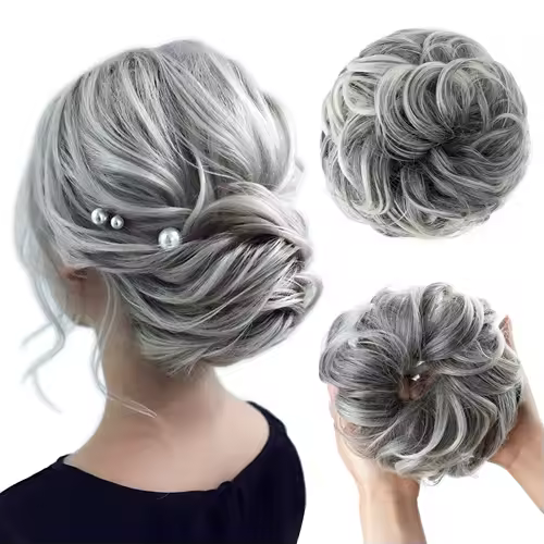 Synthetic Messy Hair Bun Extensions Big Curly Elastic Hair Scrunchies Hairpieces Chignon Donut Updo Hair Pieces for Women - Image 8