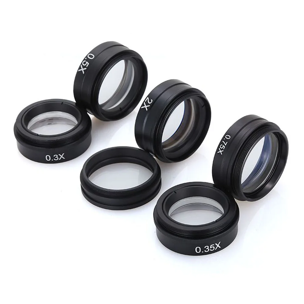 Objectif auxiliaire M42 0.3X 0.5X 0.75X 1X 1.5X 2X, lentille de Barlow, filetage 42mm pour microscope stéréo, haute transmission lumineuse