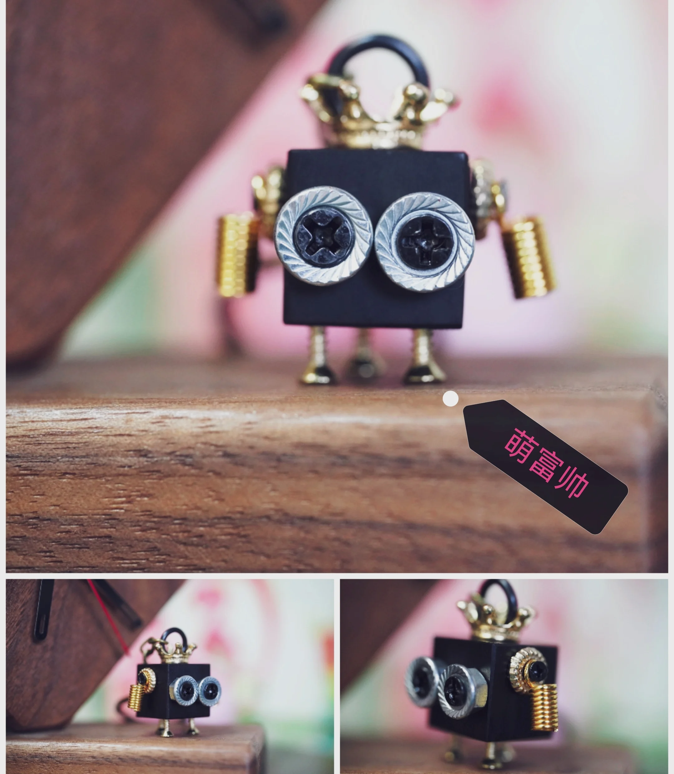 

Cute Rich And Handsome, No Dyed Logs, Boutique Punk Robots, Parent-child Activities DIY Personalized Jewelry