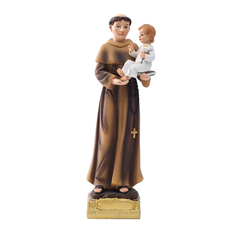 

Трансграничный поставщик 22,5 см, классический детский орнамент St. Anthony, украшение для праздника, подарок из смолы, ремесленное изделие