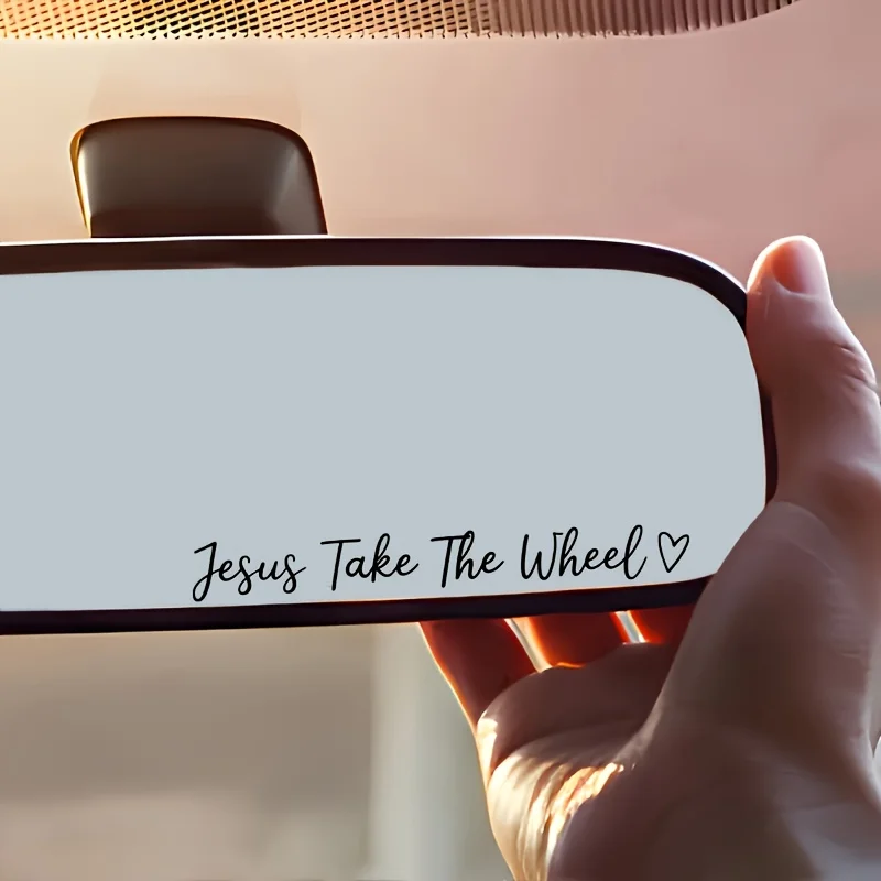 Take The Wheel Sticker Christian Faith Quote Car Rear View Mirror Vinyl Decal Auto Truck Motorcycle Gift Decoration