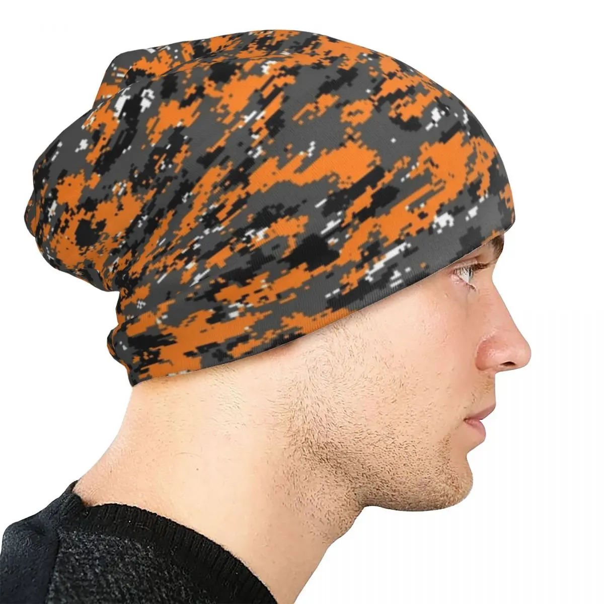 Hunter Orange Camouflage Cap Camo Militarys Hip Hop Autumn Winter Outdoor Skullies Beanies Hats Spring Warm Dual-use Bonnet Hats