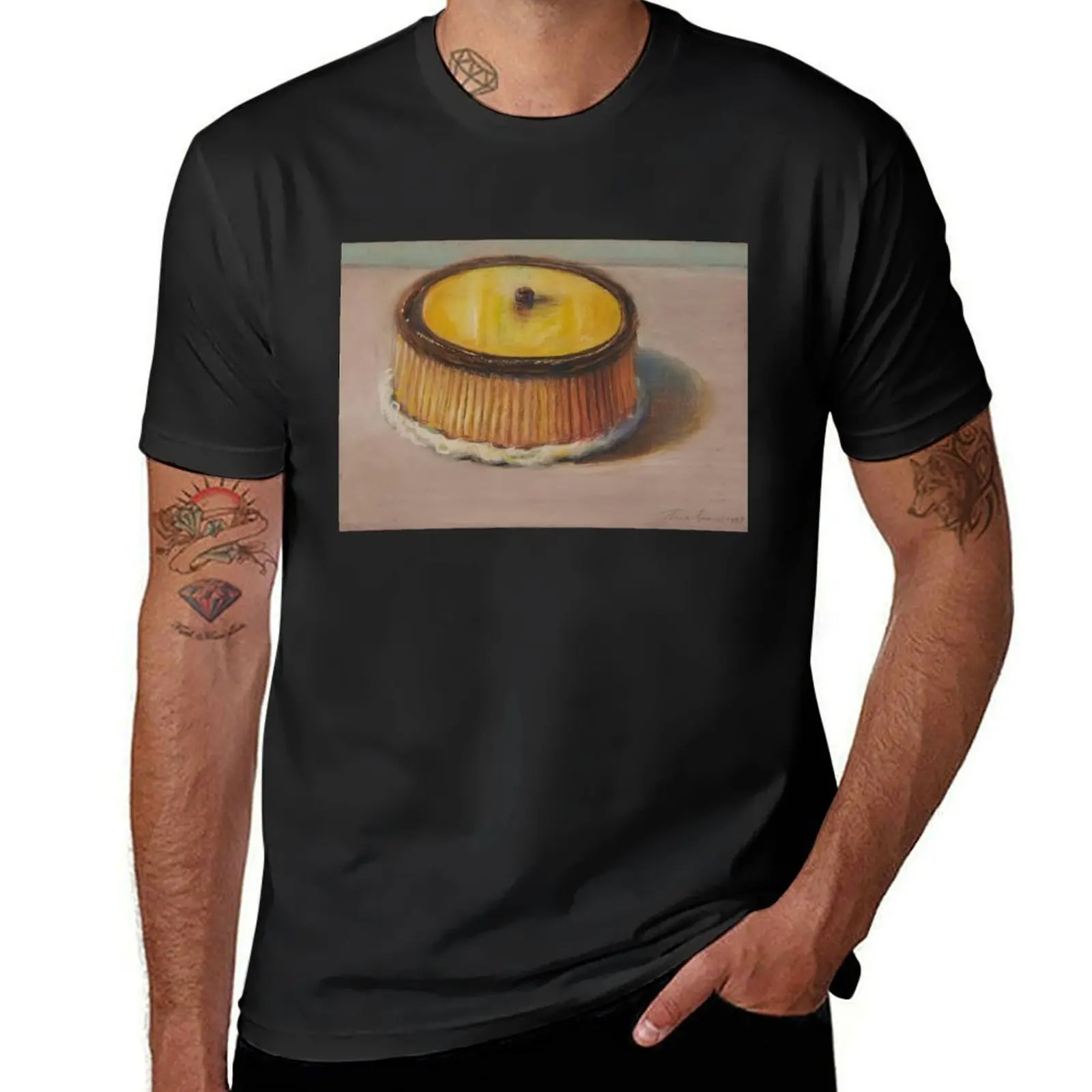 Wayne Thiebaud - Lemon Cake - 1997 T-Shirt funnys blanks kawaii clothes Men's cotton t-shirt